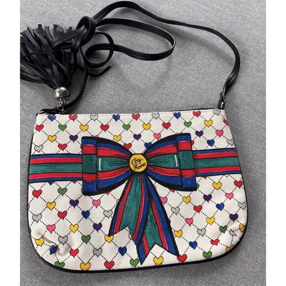 NWOT Brighton Canvas Love & joy Heart Crossbody Bag Purse Wristlet Canvas - Picture 4 of 6
